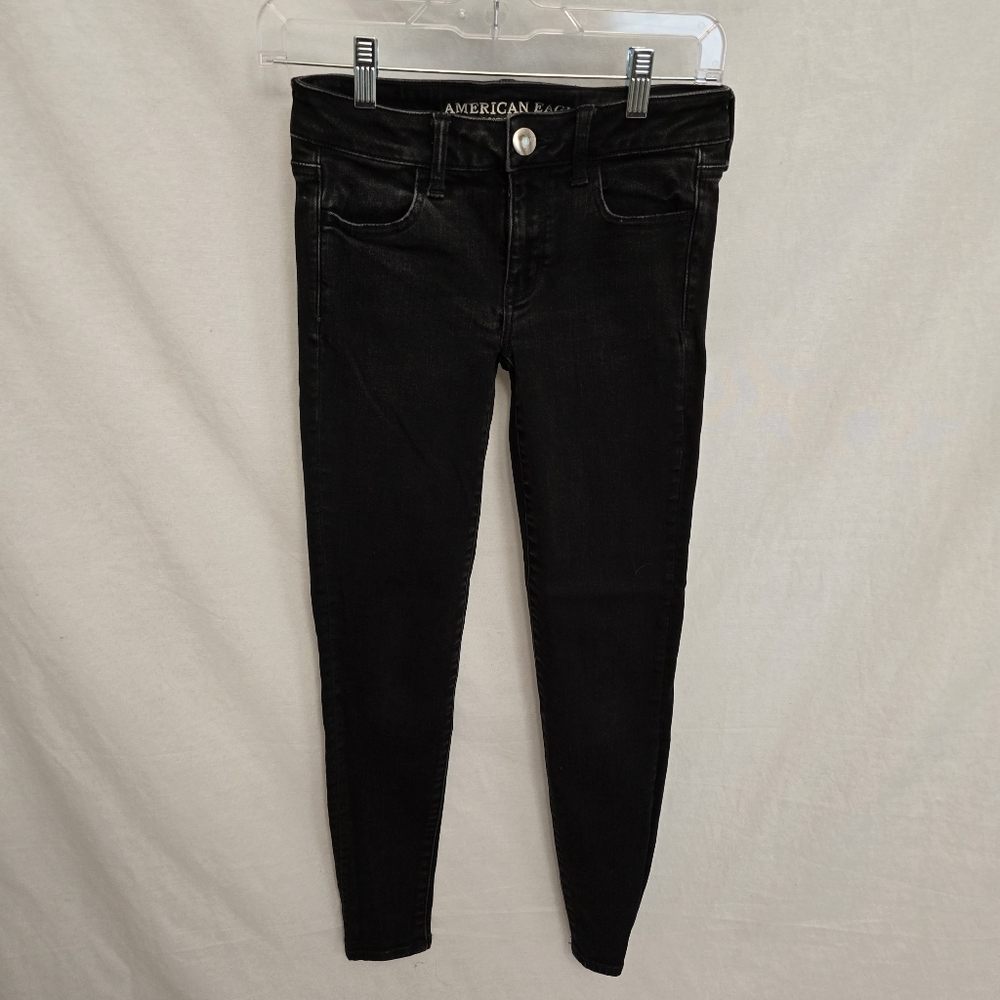 American Eagle Outfitters Women's Super Super Stretch Jegging Blackwash Size 0